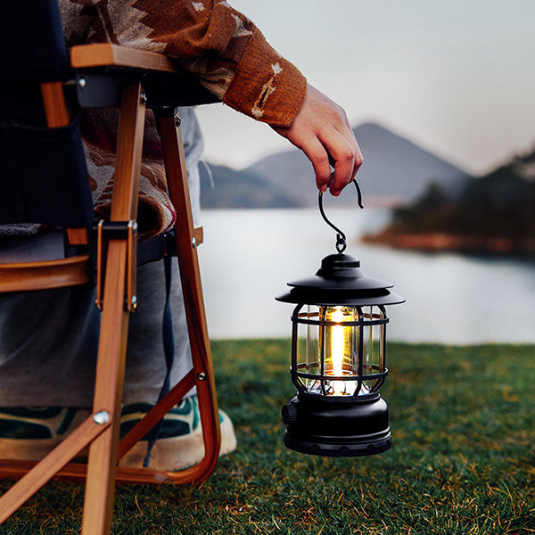 Dimmable Vintage USB Rechargeable LED Harican Camping Lamp (Type C)